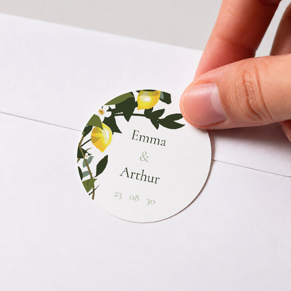 Sticker Mariage Rond Sous les Citronniers photo
