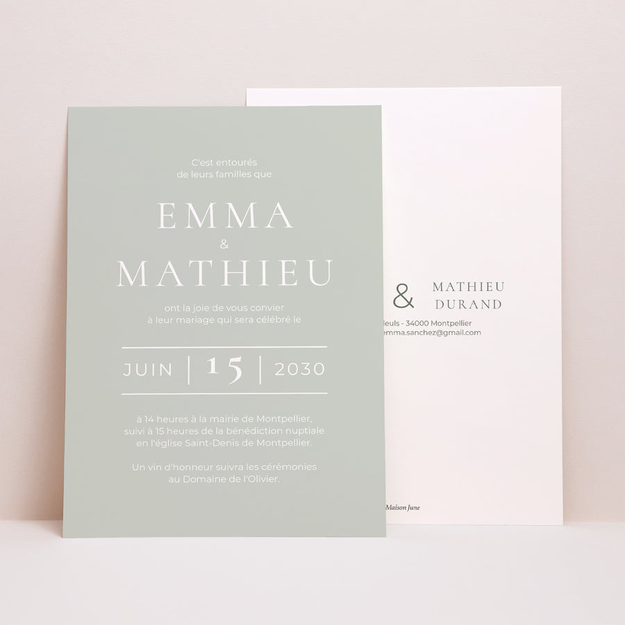 Faire-part Mariage Grand format rectangle Classico photo