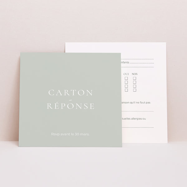 Carton réponse Mariage Carré Classico photo