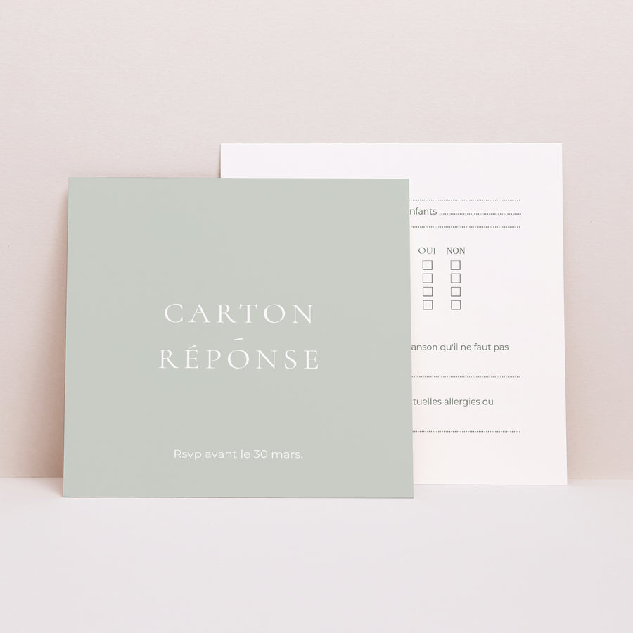 Carton réponse Mariage Carré Classico photo