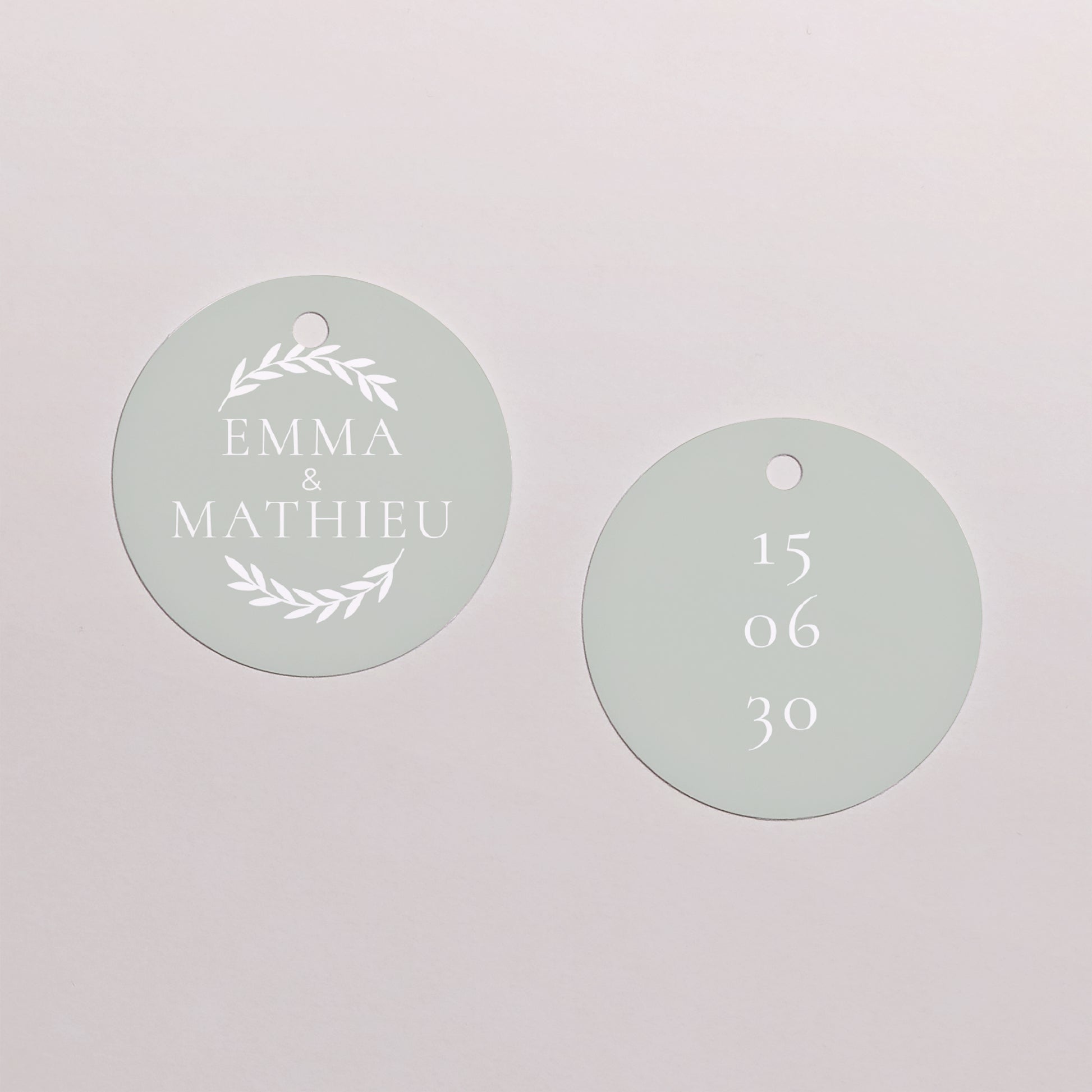 Boîte à dragées Mariage boule avec étiquette ronde Classico photo N° 3