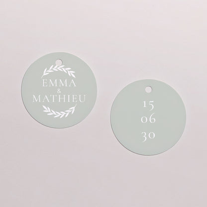 Boîte à dragées Mariage boule avec étiquette ronde Classico photo N° 3