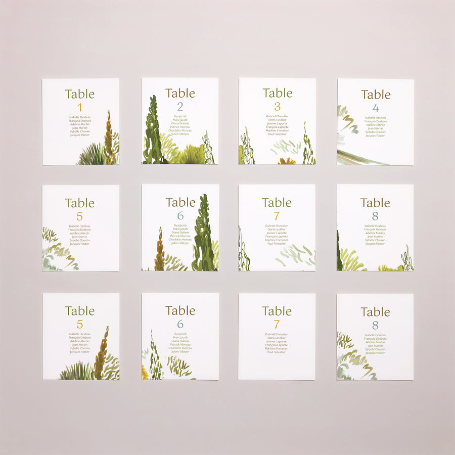 Plan de table Mariage Lot de 12 En chemin photo