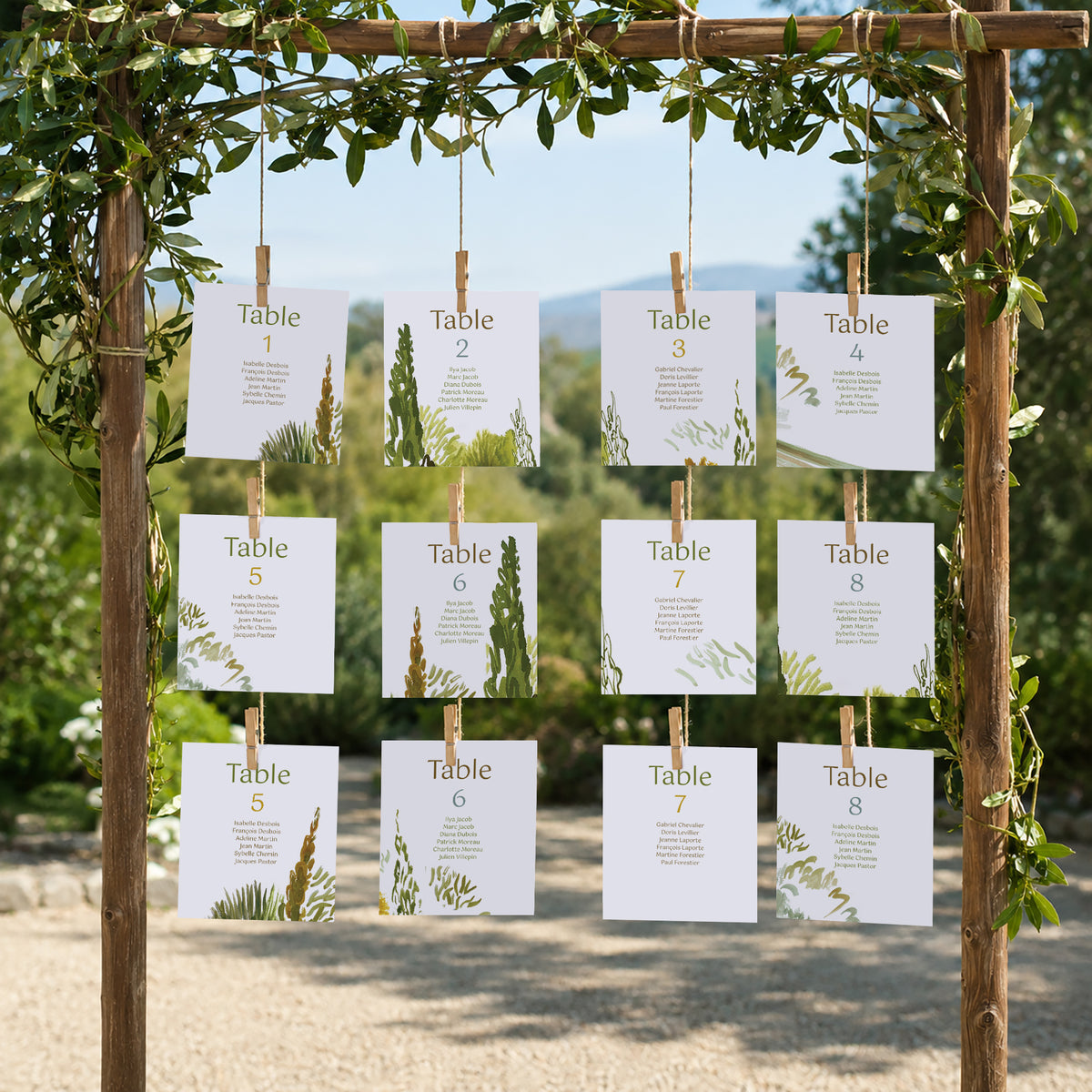 Plan de table Mariage Lot de 12 En chemin photo N° 2
