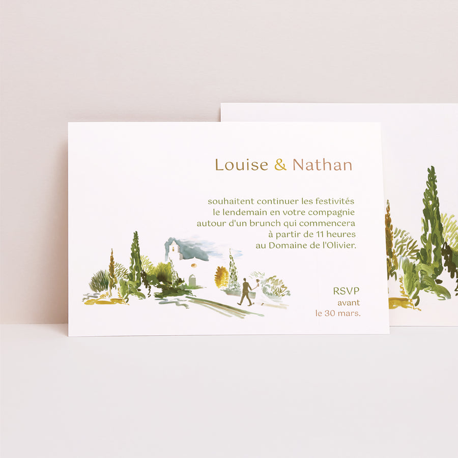 Invitations Mariage Paysage En chemin photo