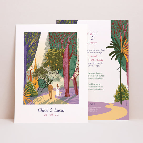 Faire-part Mariage Grand format rectangle Flâneurs photo