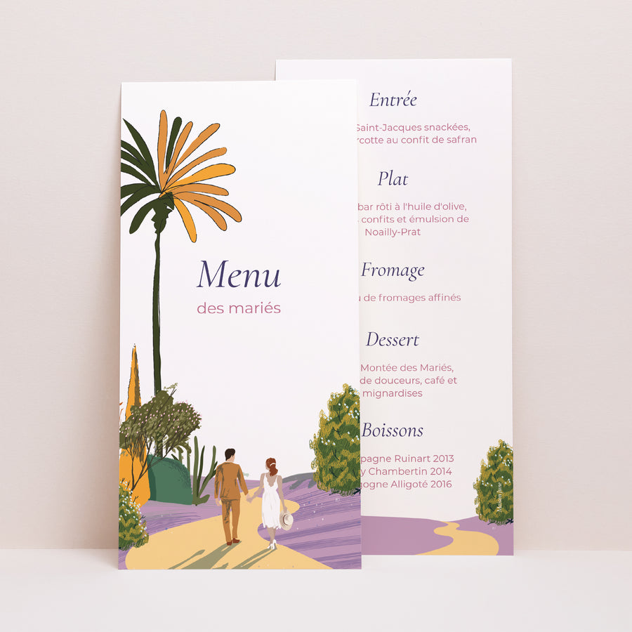 Menu Mariage Panoramique portrait Flâneurs photo