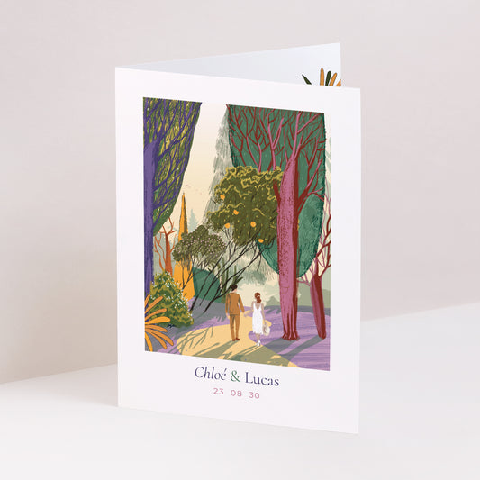 Faire-part Mariage Portrait double volet Flâneurs photo