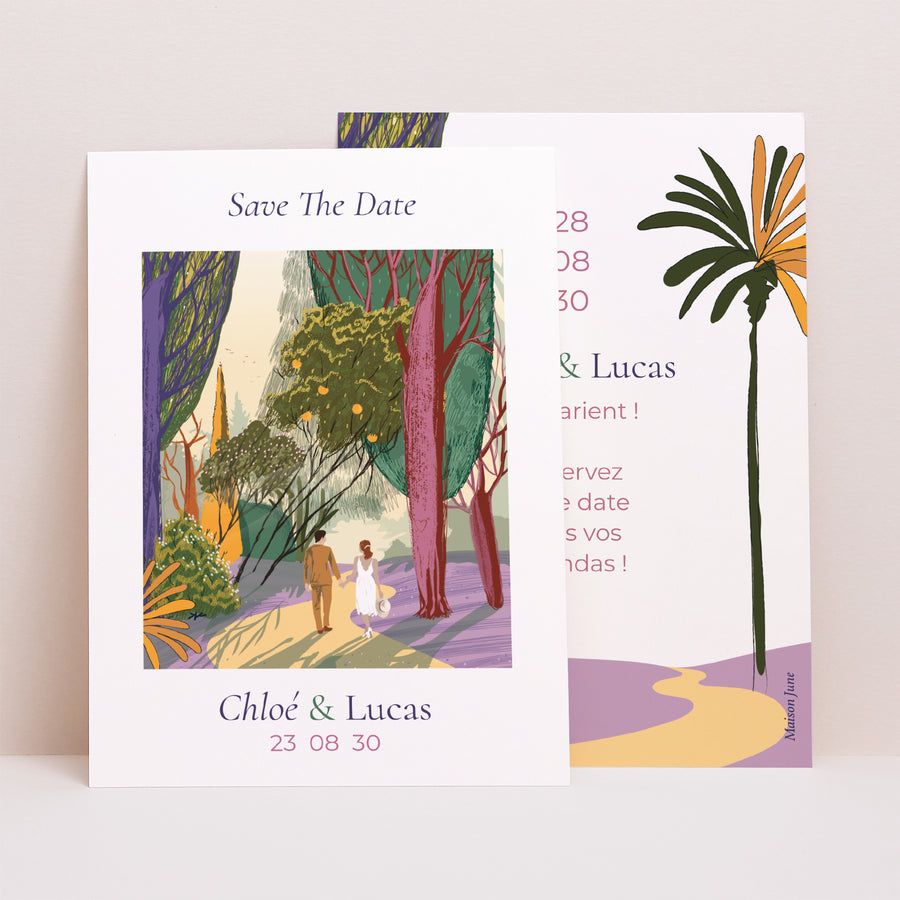 Save the date Mariage Portrait Flâneurs photo