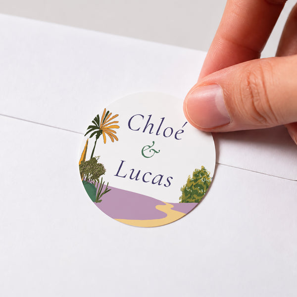 Sticker Mariage Rond Flâneurs photo