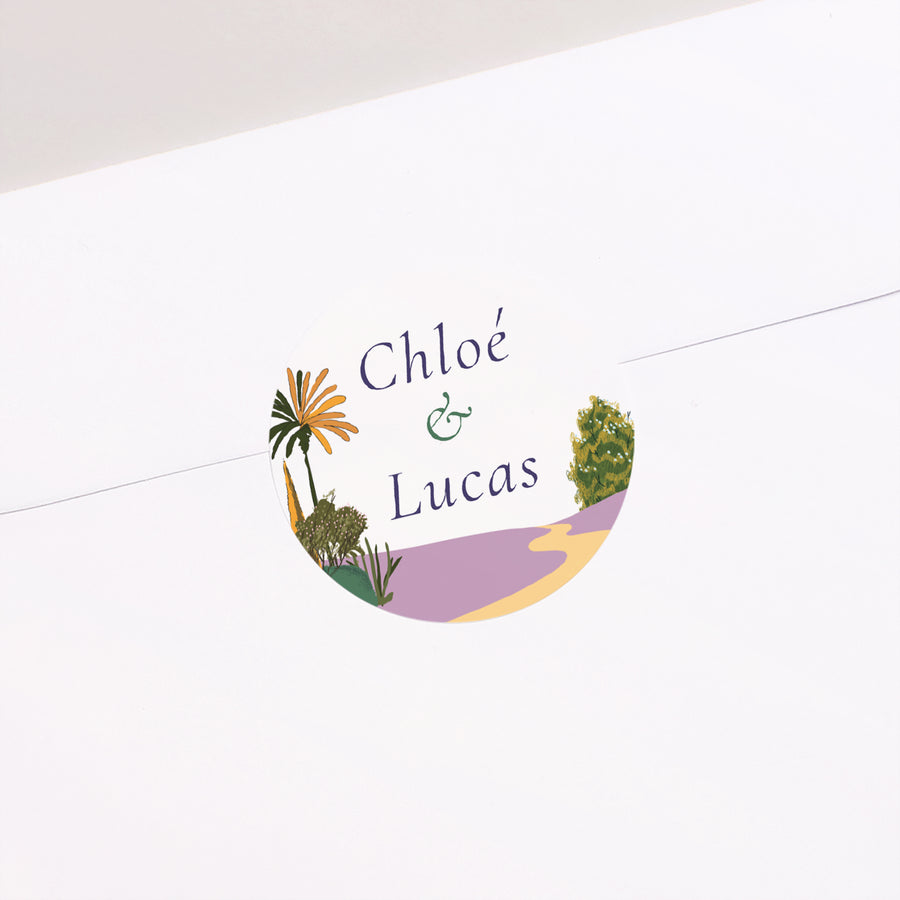 Sticker Mariage Rond Flâneurs photo