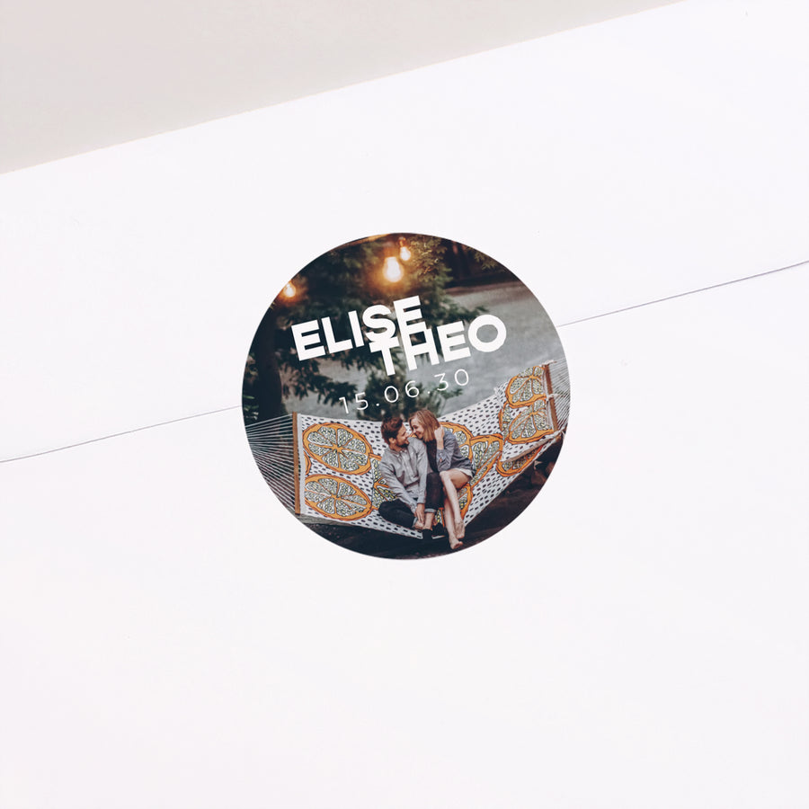 Sticker Mariage Rond Vinyl de l'amour photo