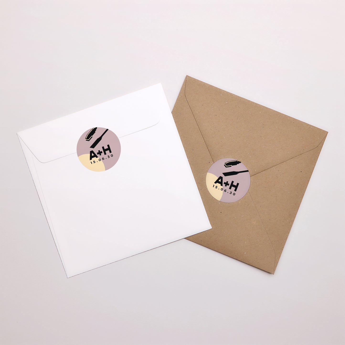 Sticker Mariage Rond Rétro vinyl photo N° 3