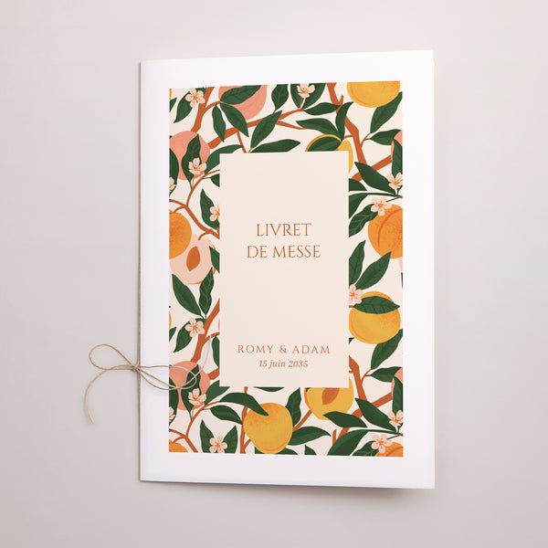 Livret de messe Mariage Double volet Sous les abricotiers photo