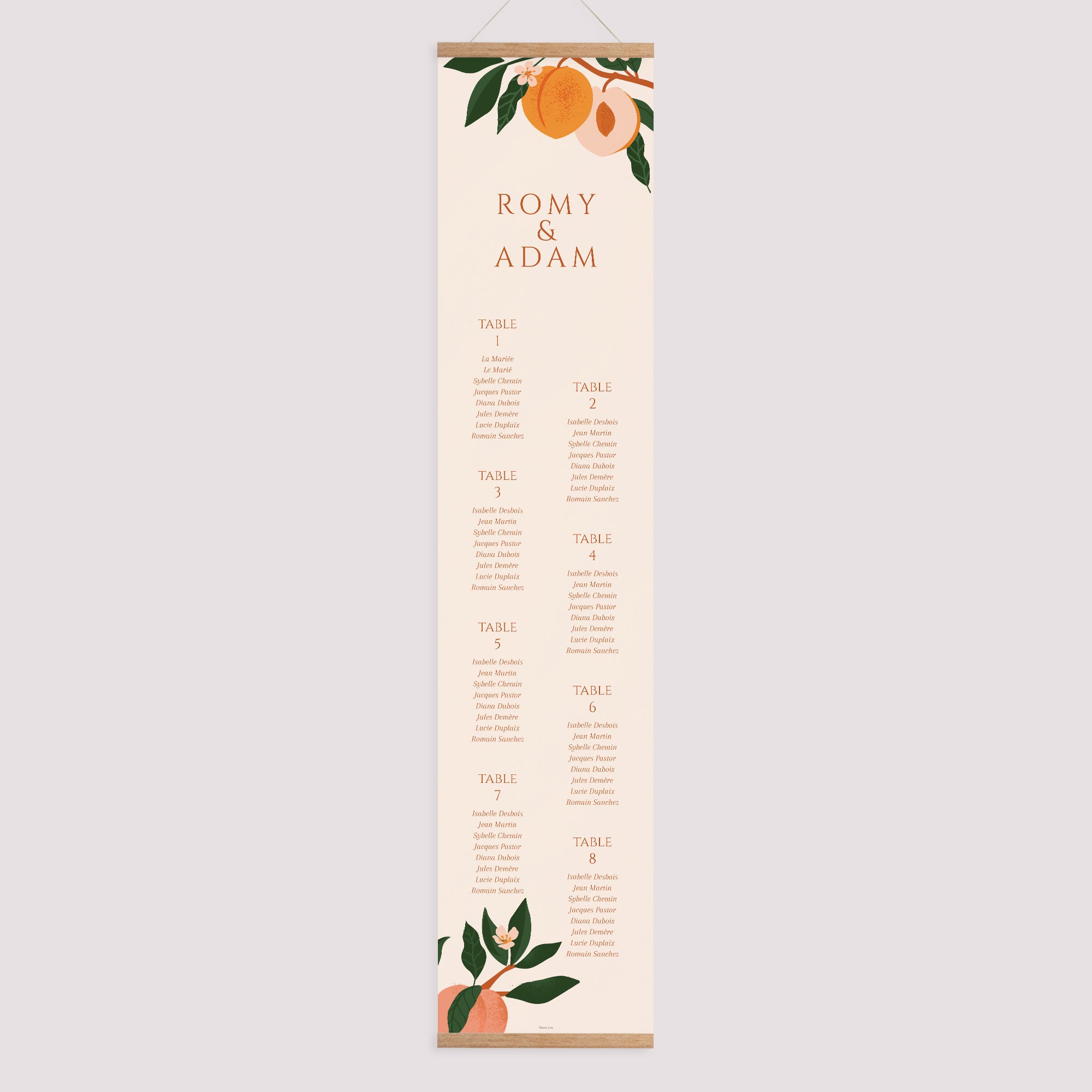 Plan de table Mariage Papier Sous les abricotiers photo N° 1