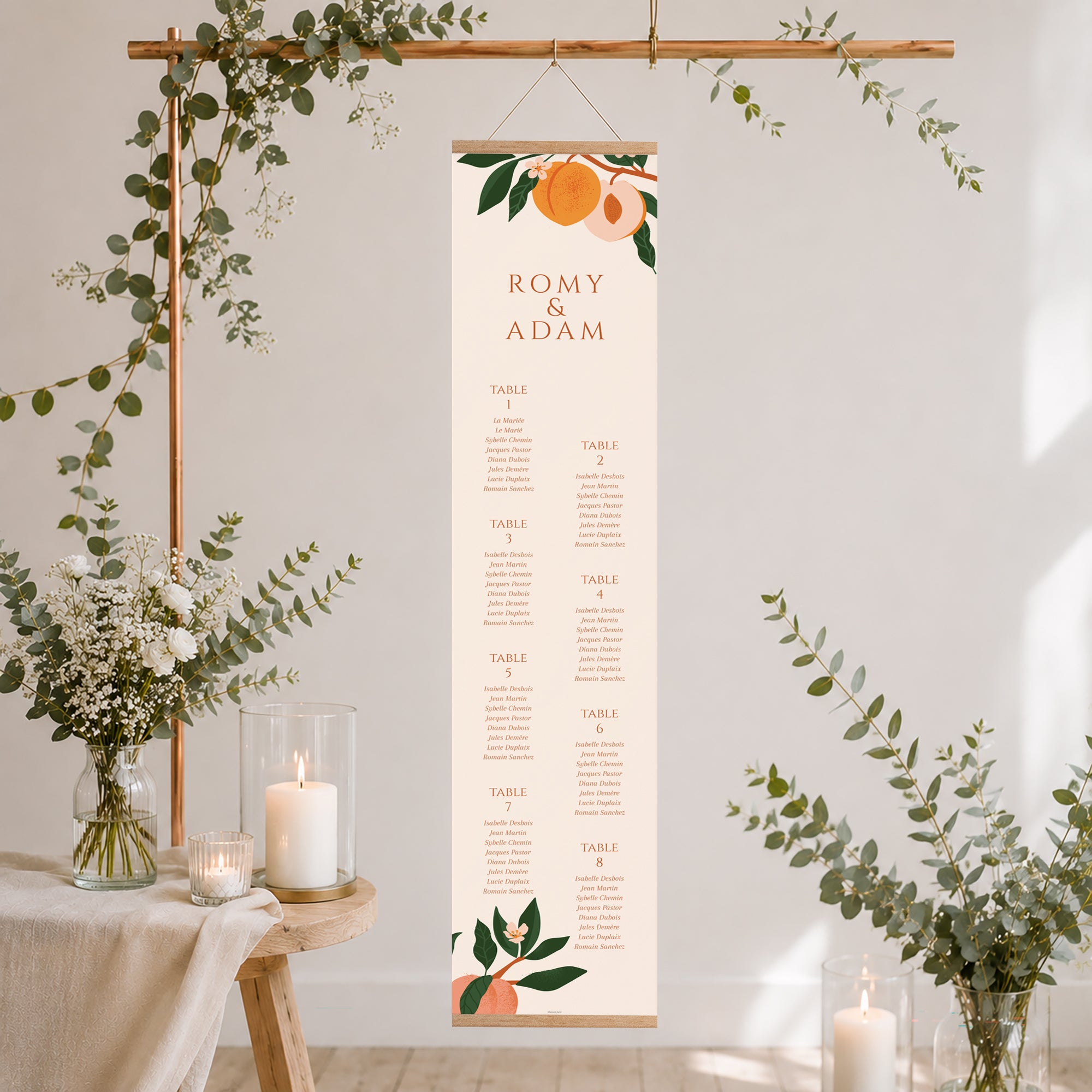 Plan de table Mariage Papier Sous les abricotiers photo N° 2