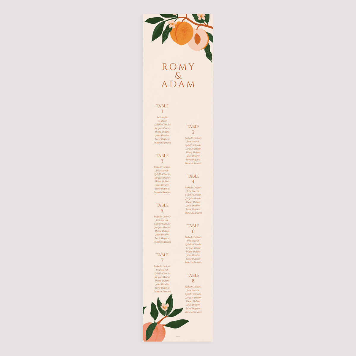 Plan de table Mariage Papier Sous les abricotiers photo N° 3