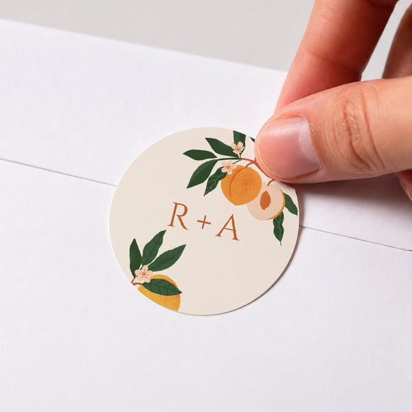 Sticker Mariage Rond Sous les abricotiers photo