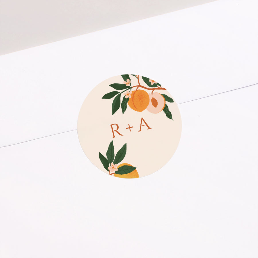 Sticker Mariage Rond Sous les abricotiers photo