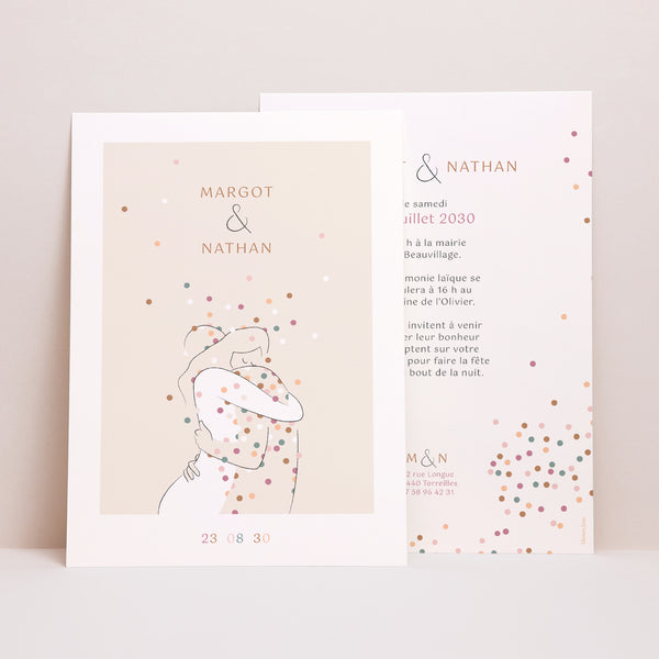 Faire-part Mariage Grand format rectangle Enlacés photo