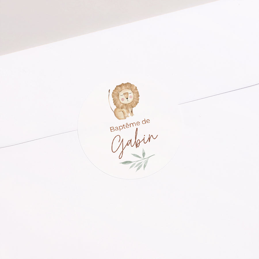 Sticker Baptême Rond Jungle Happiness photo