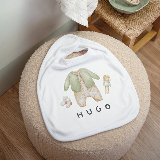 Bavoir Naissance Tissu Mon nouveau monde photo