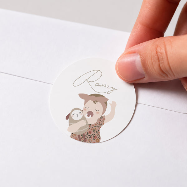 Sticker Naissance Rond Le plus beau des bébés - fille photo