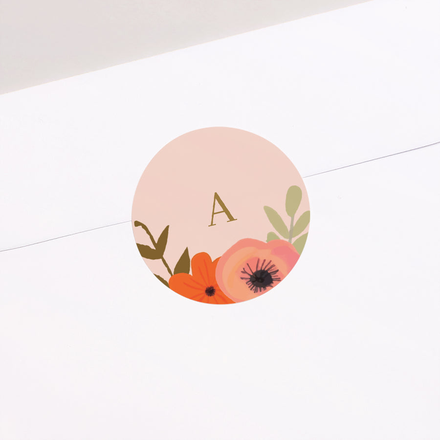 Sticker Naissance Rond Farandole de fleurs photo