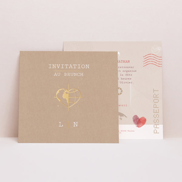 Invitations Mariage Carré Passeport de mariage photo