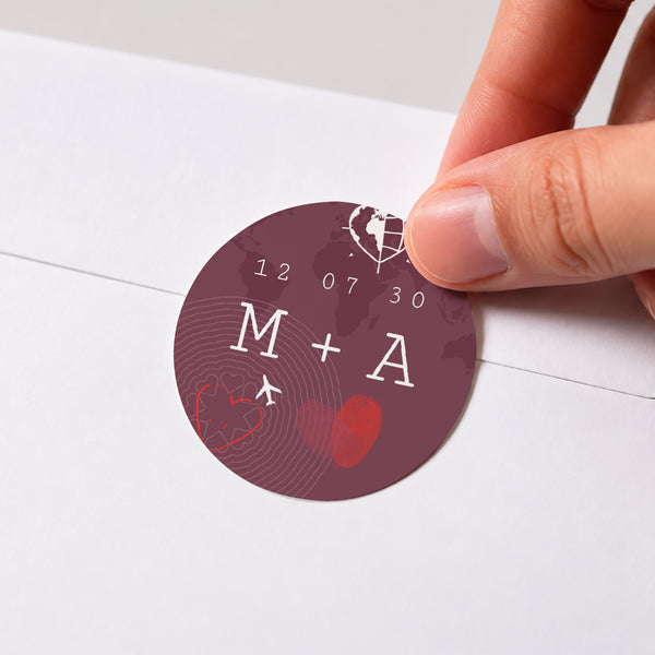 Sticker Mariage Rond Passeport d'Amour photo
