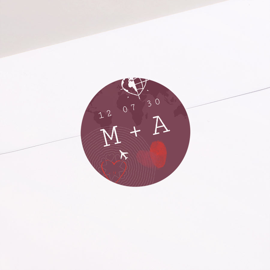 Sticker Mariage Rond Passeport d'Amour photo