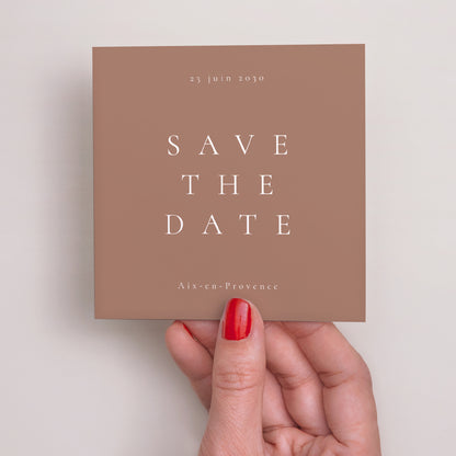 Save the date Mariage Carré Mocha Mousse photo N° 2