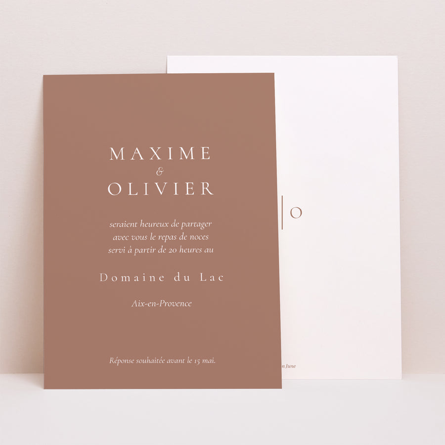 Invitations Mariage Portrait Mocha Mousse photo