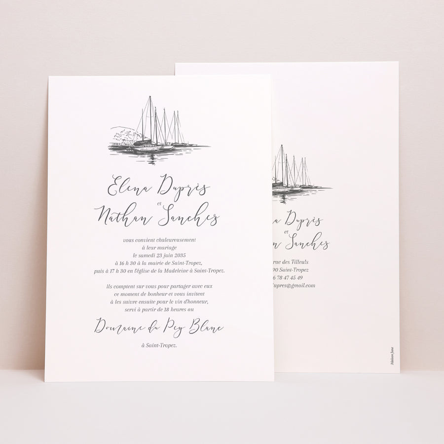 Faire-part Mariage Grand format rectangle Joli lieu de mariage photo