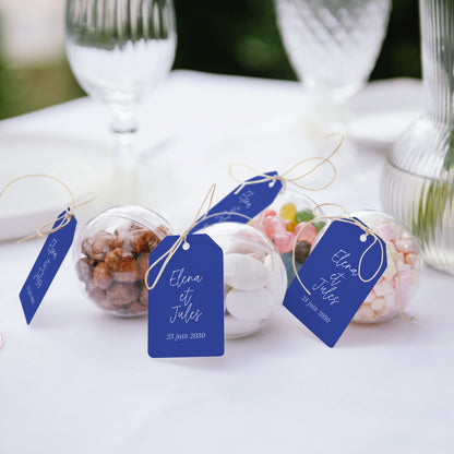 Boîte à dragées Mariage boule avec étiquette fanion Festivités gourmandes photo N° 2