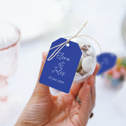 Boîte à dragées Mariage boule avec étiquette fanion Festivités gourmandes photo N° 3