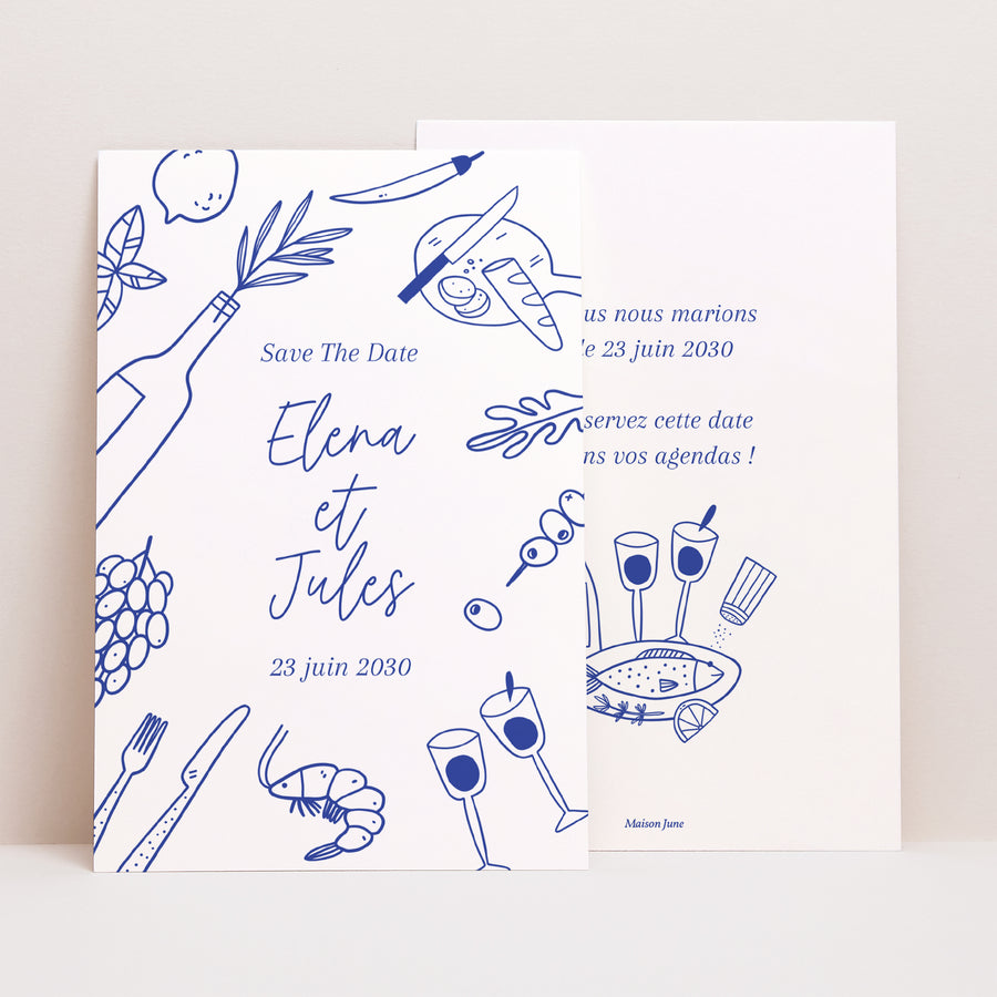 Save the date Mariage Portrait Festivités gourmandes photo
