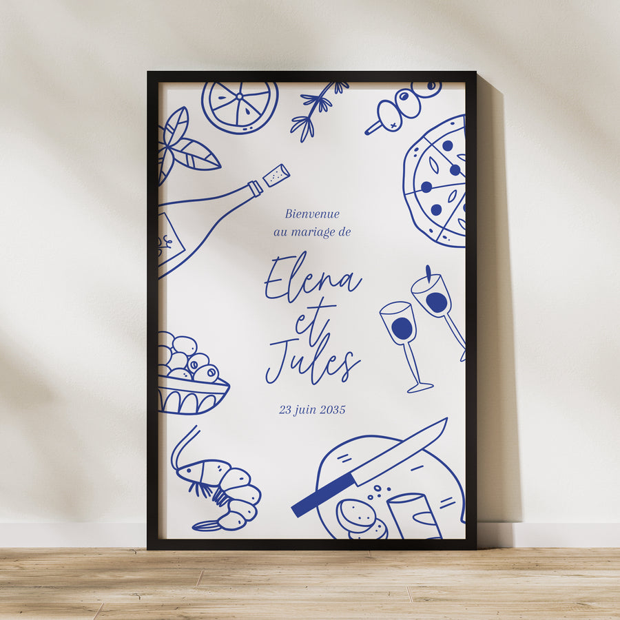 Panneau bienvenue Mariage Portrait 60 x 90 cm Festivités gourmandes photo