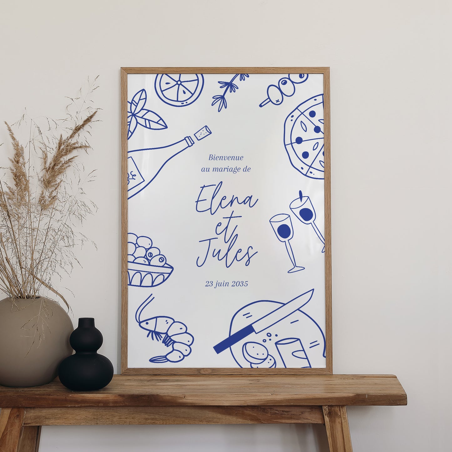 Panneau bienvenue Mariage Portrait 60 x 90 cm Festivités gourmandes photo N° 2