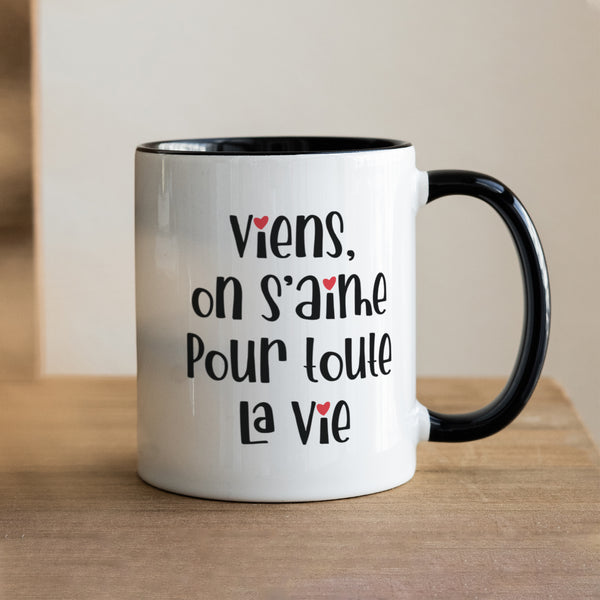 Mug Objets Noir On va s'aimer photo
