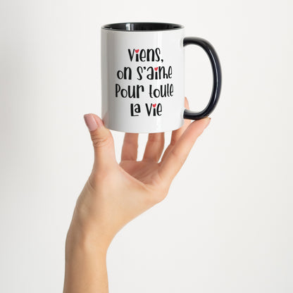 Mug Objets Noir On va s'aimer photo N° 2