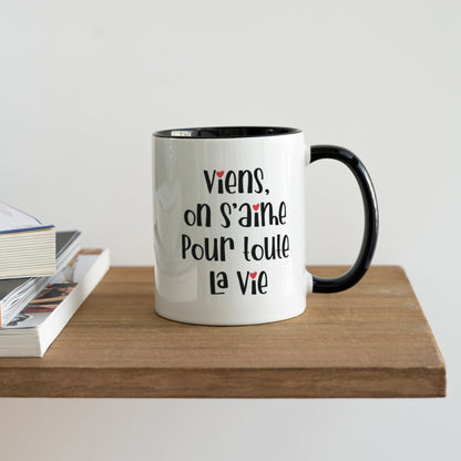 Mug Objets Noir On va s'aimer photo N° 4