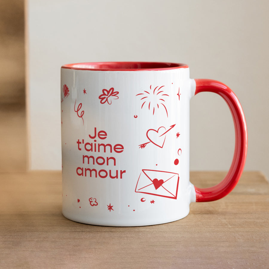 Mug Objets Rouge Love drawings photo