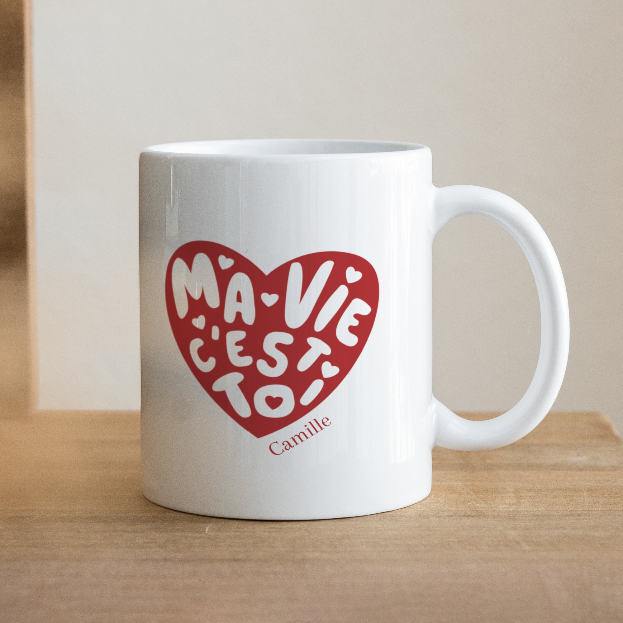 Mug Blanc Ma vie c'est toi photo N° 1