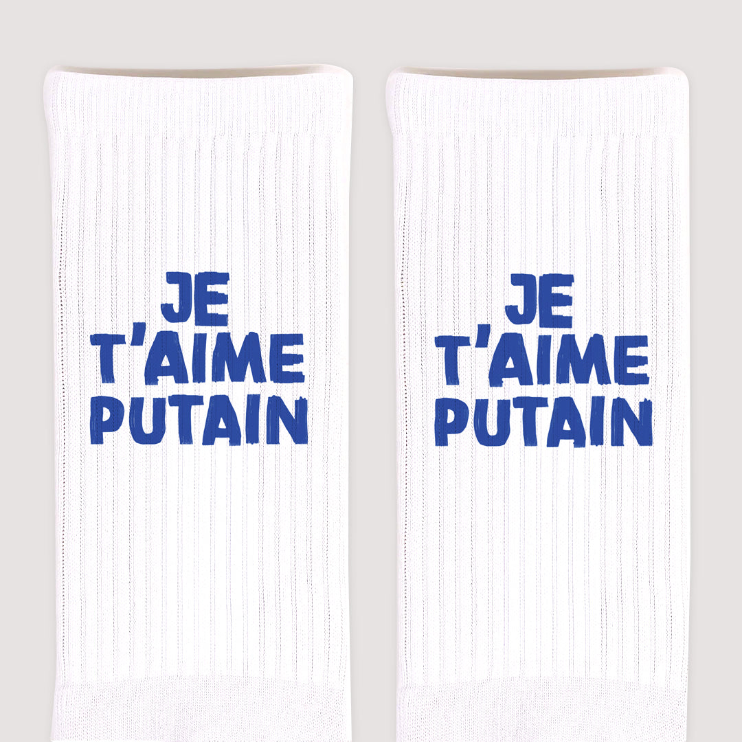 Chaussettes homme Blanches Je t'aime III photo N° 3