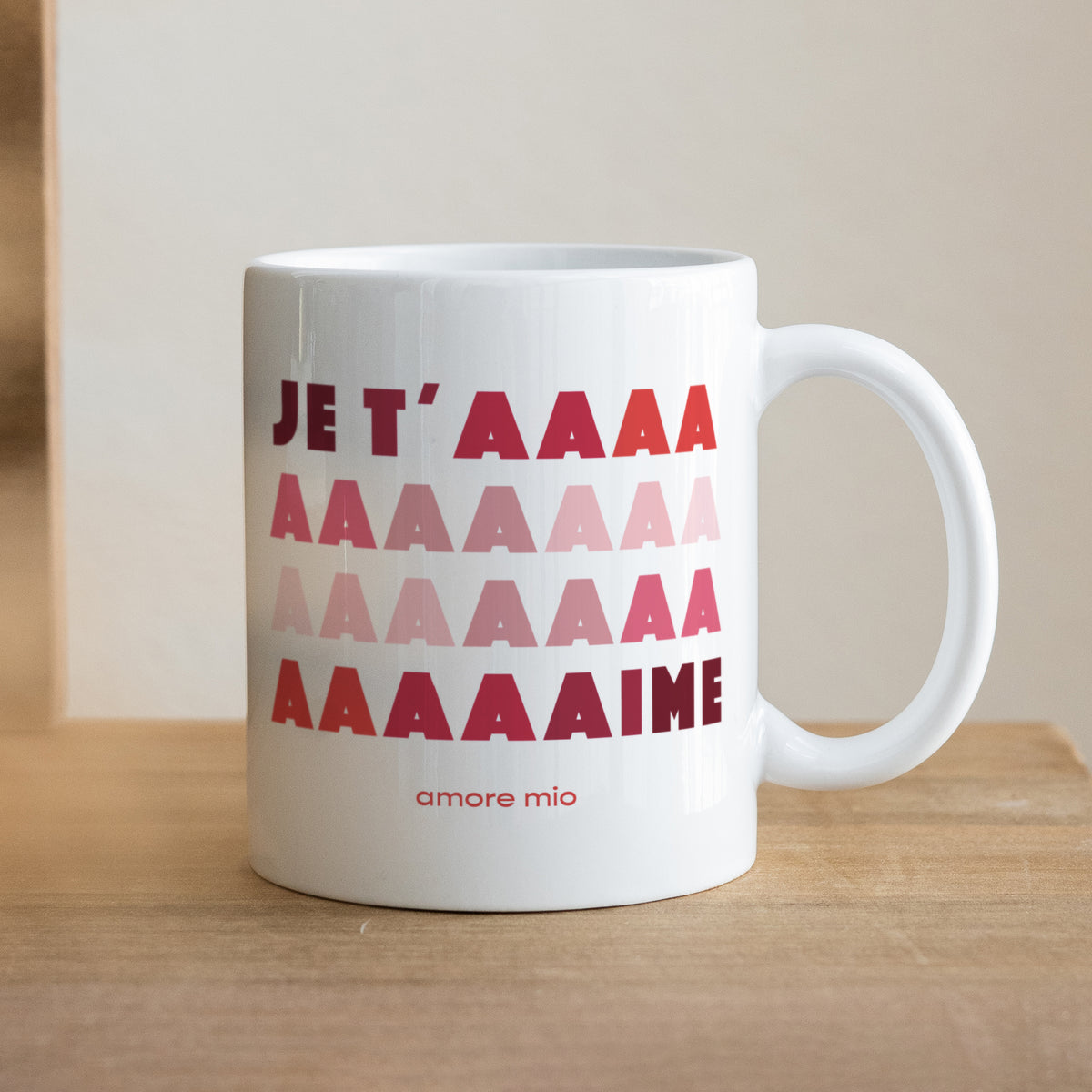 Mug Objets Blanc Je t'aaaime photo N° 1