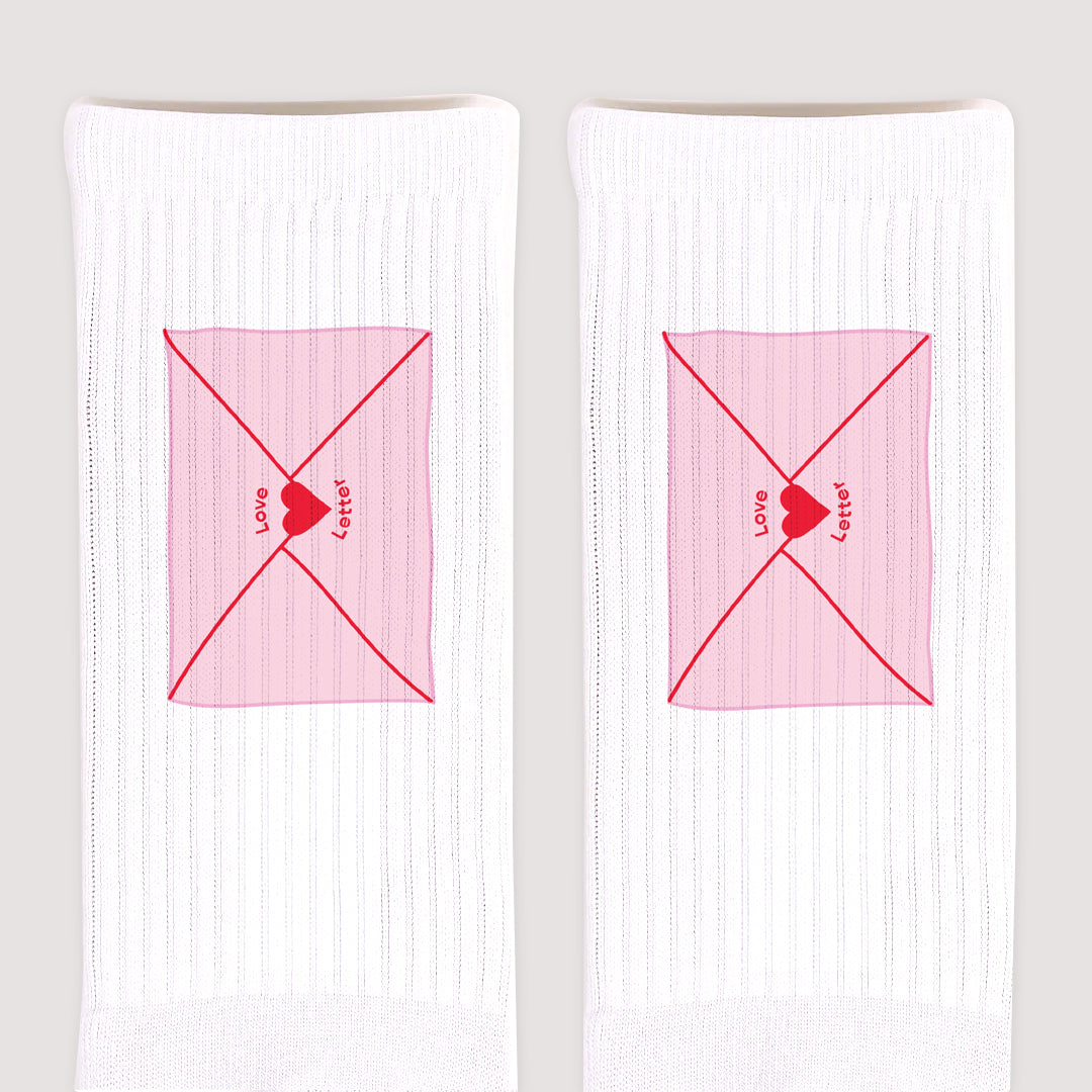Chaussettes femme Blanches Love letter photo N° 3