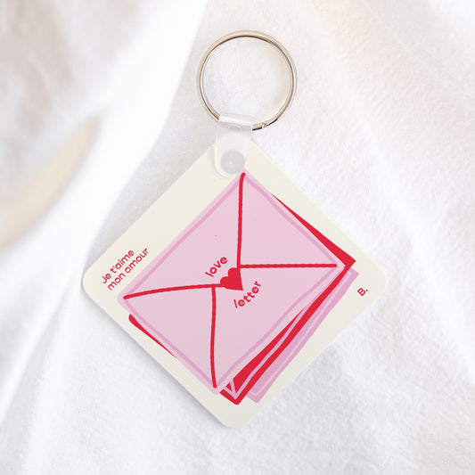 Porte-clés Objets Carré Love letter photo