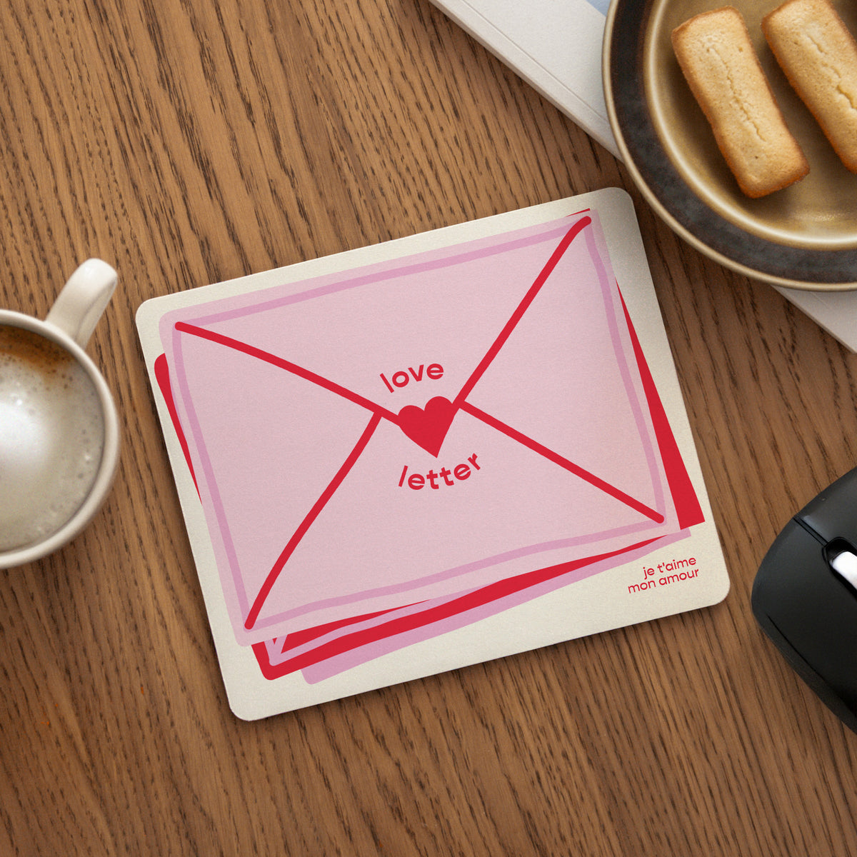 Tapis de souris Objets Rectangle Love letter photo N° 1