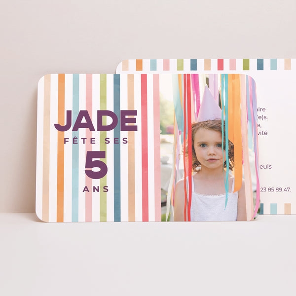 Invitations Anniversaire Enfant Paysage, bords arrondis Rainbow of colour photo